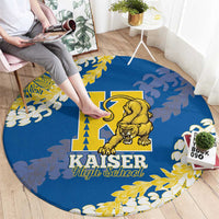 Kaiser Hawaii High School Round Carpet Puakenikeni Lei Hawaiian Pattern - Polynesian Pride