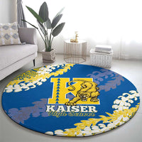 Kaiser Hawaii High School Round Carpet Puakenikeni Lei Hawaiian Pattern - Polynesian Pride