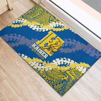 Kaiser Hawaii High School Rubber Doormat Puakenikeni Lei Hawaiian Pattern - Polynesian Pride