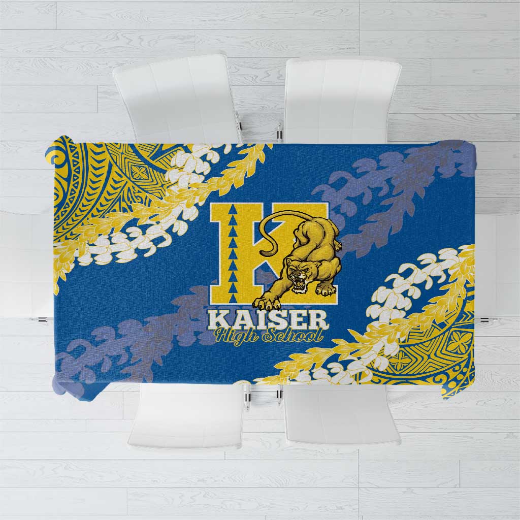 Kaiser Hawaii High School Tablecloth Puakenikeni Lei Hawaiian Pattern - Polynesian Pride