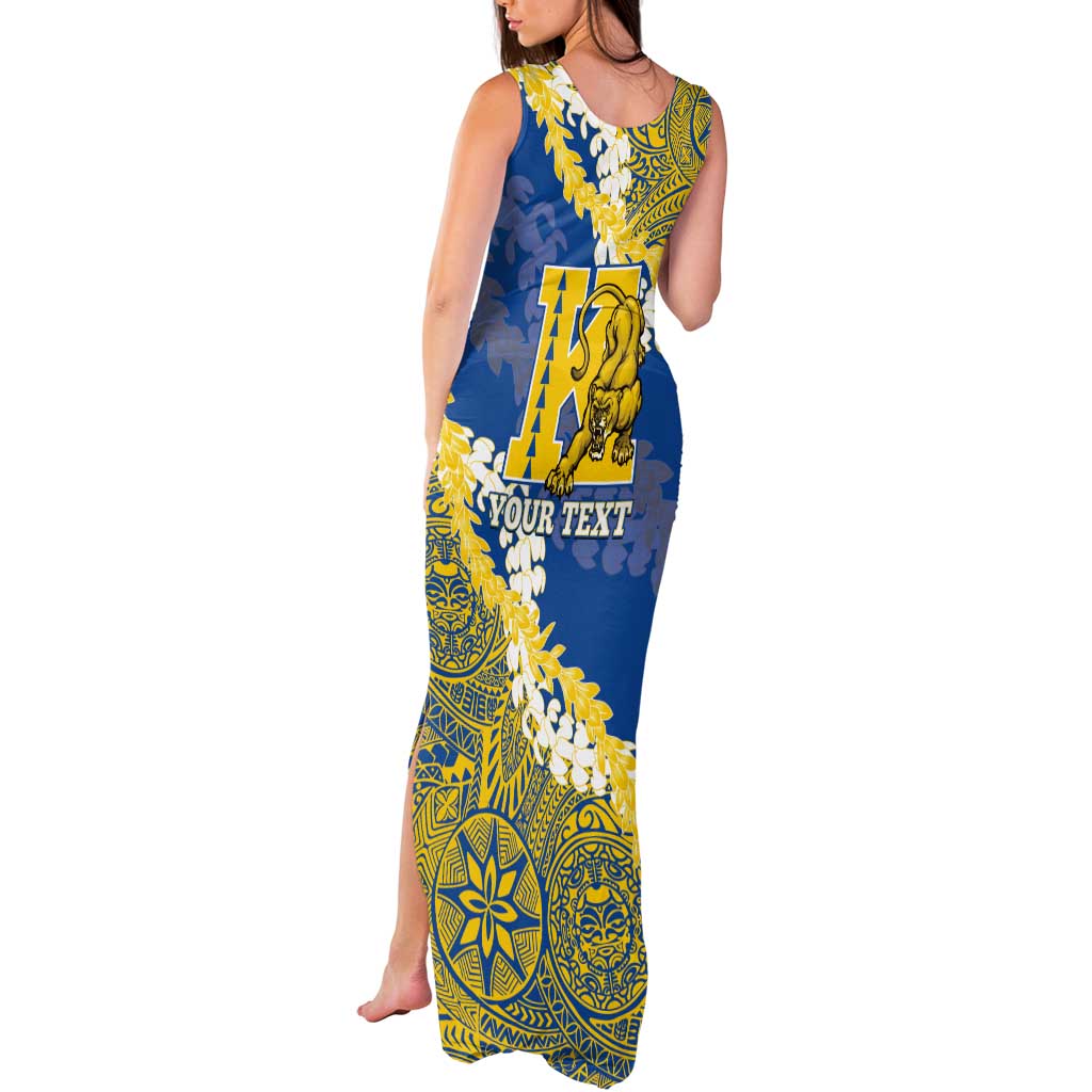 Personalized Kaiser Hawaii High School Tank Maxi Dress Puakenikeni Lei Hawaiian Pattern - Polynesian Pride