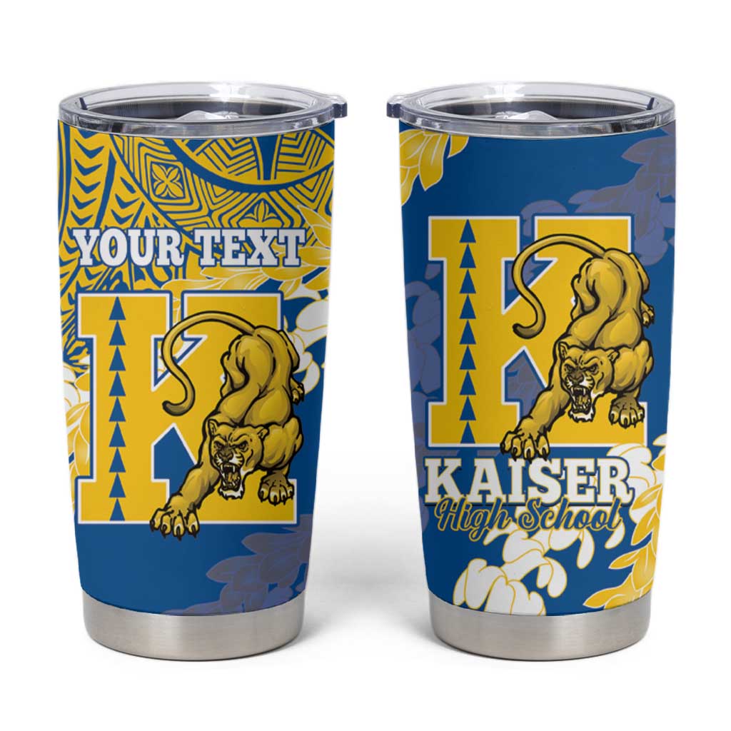 Personalized Kaiser Hawaii High School Tumbler Cup Puakenikeni Lei Hawaiian Pattern - Polynesian Pride