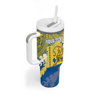 Personalized Kaiser Hawaii High School Tumbler With Handle Puakenikeni Lei Hawaiian Pattern - Polynesian Pride