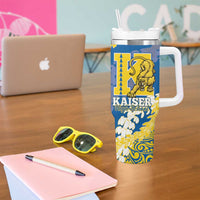 Personalized Kaiser Hawaii High School Tumbler With Handle Puakenikeni Lei Hawaiian Pattern - Polynesian Pride