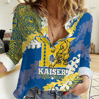 Personalized Kaiser Hawaii High School Women Casual Shirt Puakenikeni Lei Hawaiian Pattern - Polynesian Pride