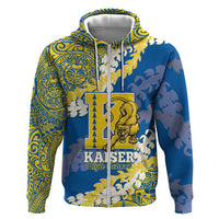 Personalized Kaiser Hawaii High School Zip Hoodie Puakenikeni Lei Hawaiian Pattern - Polynesian Pride