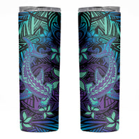 Purple Paradise Hawaiian Tribal Hammerhead Shark Skinny Tumbler