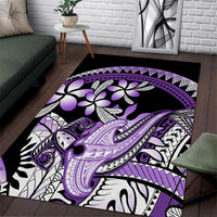 Purple Polynesian Area Rug Hammerhead Shark Tattoo Royal Plumeria Gradient Vibes LT14 Purple - Polynesian Pride