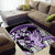 Purple Polynesian Area Rug Hammerhead Shark Tattoo Royal Plumeria Gradient Vibes LT14 - Polynesian Pride