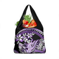 Purple Polynesian Grocery Bag Hammerhead Shark Tattoo Royal Plumeria Gradient