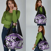 Purple Polynesian Grocery Bag Hammerhead Shark Tattoo Royal Plumeria Gradient