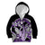 Purple Polynesian Kid Hoodie Hammerhead Shark Tattoo Royal Plumeria Gradient Vibes LT14 Zip Hoodie Purple - Polynesian Pride