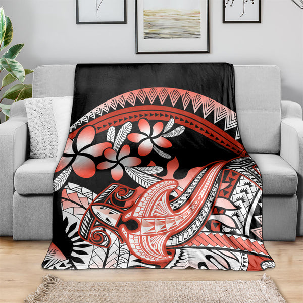 Shark Polynesian Blanket - Polynesian Tattoo Yellow main image 1