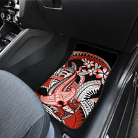 Red Polynesian Car Mats Hammerhead Shark Tattoo Royal Plumeria Gradient Vibes LT14 - Polynesian Pride