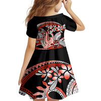 Red Polynesian Family Matching Short Sleeve Bodycon Dress and Hawaiian Shirt Hammerhead Shark Tattoo Royal Plumeria Gradient Vibes LT14 - Polynesian Pride