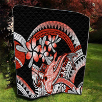 Red Polynesian Quilt Hammerhead Shark Tattoo Royal Plumeria Gradient Vibes LT14 - Polynesian Pride