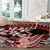 Red Polynesian Round Carpet Hammerhead Shark Tattoo Royal Plumeria Gradient Vibes LT14 - Polynesian Pride