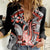 Red Polynesian Women Casual Shirt Hammerhead Shark Tattoo Royal Plumeria Gradient Vibes LT14 Female Red - Polynesian Pride