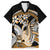 Gold Polynesian Hammerhead Shark Tattoo Family Matching Tank Maxi Dress and Hawaiian Shirt Royal Plumeria Gradient Vibes LT14 Dad's Shirt - Short Sleeve Gold - Polynesian Pride