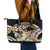Gold Polynesian Hammerhead Shark Tattoo Leather Tote Bag Royal Plumeria Gradient Vibes LT14 - Polynesian Pride