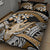 Gold Polynesian Hammerhead Shark Tattoo Quilt Bed Set Royal Plumeria Gradient Vibes LT14 - Polynesian Pride