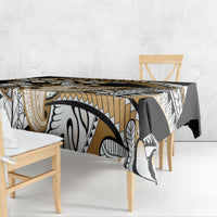 Gold Polynesian Hammerhead Shark Tattoo Tablecloth Royal Plumeria Gradient Vibes LT14 - Polynesian Pride
