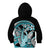 Turquoise Polynesian Hammerhead Shark Tattoo Kid Hoodie Royal Plumeria Gradient Vibes LT14 - Polynesian Pride