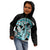 Turquoise Polynesian Hammerhead Shark Tattoo Kid Hoodie Royal Plumeria Gradient Vibes LT14 - Polynesian Pride