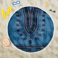 Blue African Dashiki With Fijian Tapa Pattern Beach Blanket
