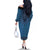 Blue African Dashiki With Fijian Tapa Pattern Family Matching Off The Shoulder Long Sleeve Dress and Hawaiian Shirt