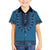 Blue African Dashiki With Fijian Tapa Pattern Family Matching Off The Shoulder Long Sleeve Dress and Hawaiian Shirt