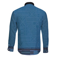 Blue African Dashiki With Fijian Tapa Pattern Family Matching Puletasi and Hawaiian Shirt LT14 - Polynesian Pride