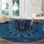 Blue African Dashiki With Fijian Tapa Pattern Round Carpet