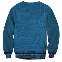 Blue African Dashiki With Fijian Tapa Pattern Sweatshirt LT14 - Polynesian Pride