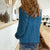 Blue African Dashiki With Fijian Tapa Pattern Women Casual Shirt