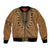 Brown African Dashiki With Fijian Tapa Pattern Bomber Jacket