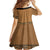 Brown African Dashiki With Fijian Tapa Pattern Family Matching Off The Shoulder Long Sleeve Dress and Hawaiian Shirt