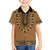 Brown African Dashiki With Fijian Tapa Pattern Family Matching Tank Maxi Dress and Hawaiian Shirt
