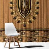 Brown African Dashiki With Fijian Tapa Pattern Window Curtain LT14 - Polynesian Pride
