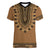 Brown African Dashiki With Fijian Tapa Pattern Women V-Neck T-Shirt