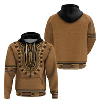 Brown African Dashiki With Fijian Tapa Pattern Zip Hoodie