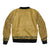 Gold African Dashiki With Fijian Tapa Pattern Bomber Jacket