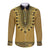 Gold African Dashiki With Fijian Tapa Pattern Long Sleeve Button Shirt