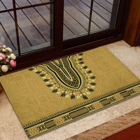 Gold African Dashiki With Fijian Tapa Pattern Rubber Doormat