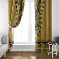 Gold African Dashiki With Fijian Tapa Pattern Window Curtain LT14 - Polynesian Pride