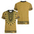 Gold African Dashiki With Fijian Tapa Pattern Women V-Neck T-Shirt