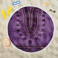 Purple African Dashiki With Fijian Tapa Pattern Beach Blanket