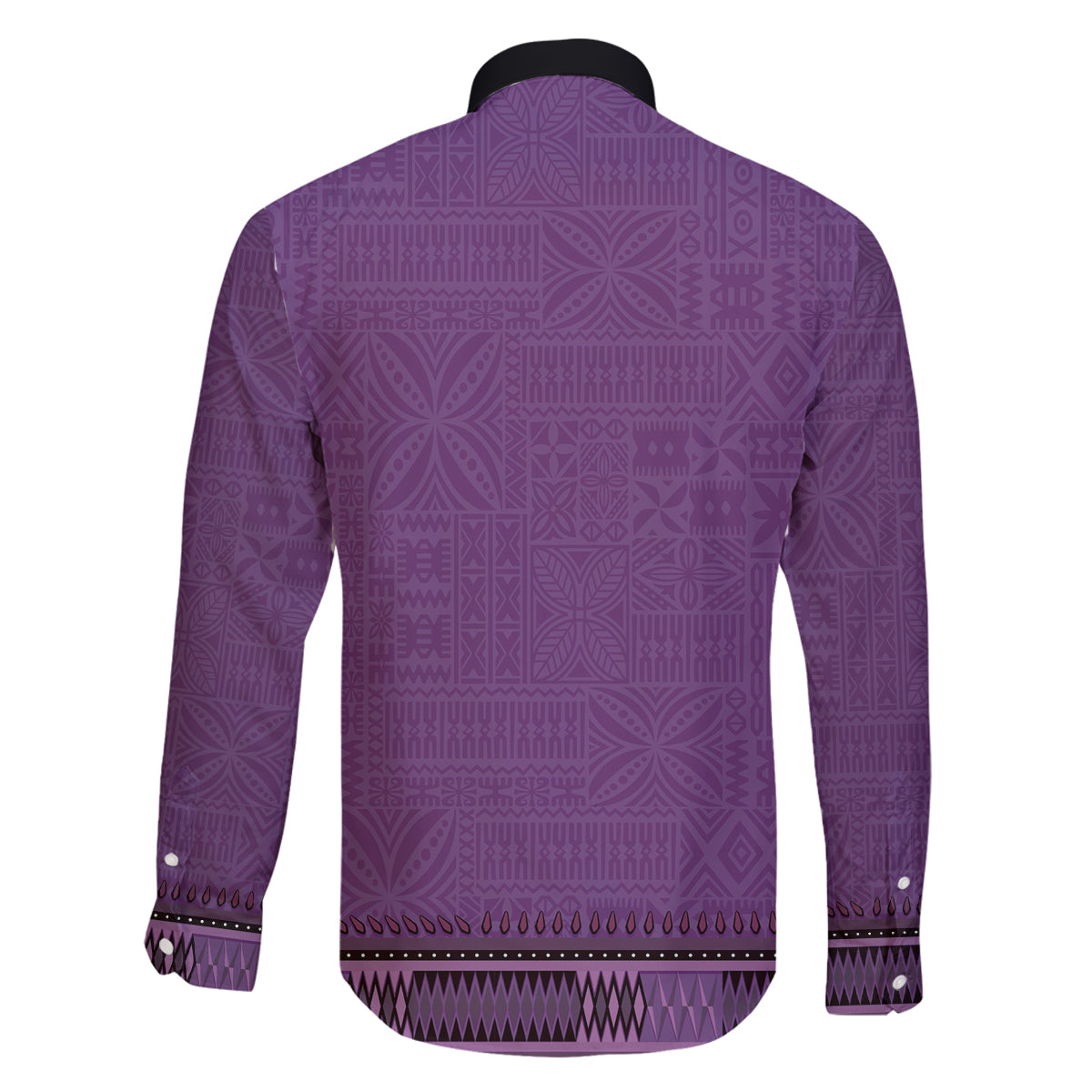 Purple African Dashiki With Fijian Tapa Pattern Family Matching Off The Shoulder Long Sleeve Dress and Hawaiian Shirt