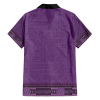 Purple African Dashiki With Fijian Tapa Pattern Family Matching Puletasi and Hawaiian Shirt LT14 - Polynesian Pride