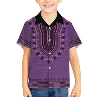 Purple African Dashiki With Fijian Tapa Pattern Family Matching Puletasi and Hawaiian Shirt LT14 Son's Shirt Purple - Polynesian Pride